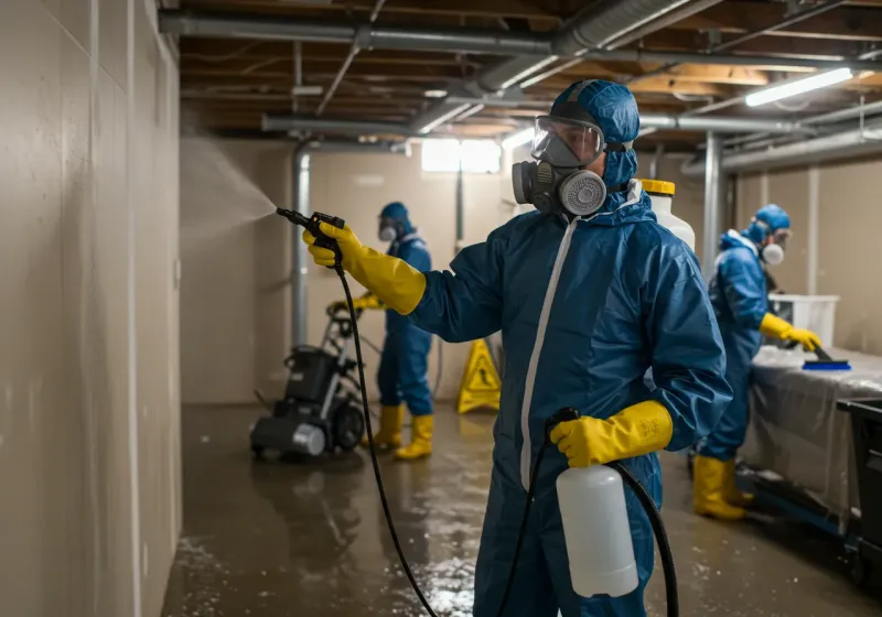 Basement Sanitization and Antimicrobial Treatment process in Belville, NC